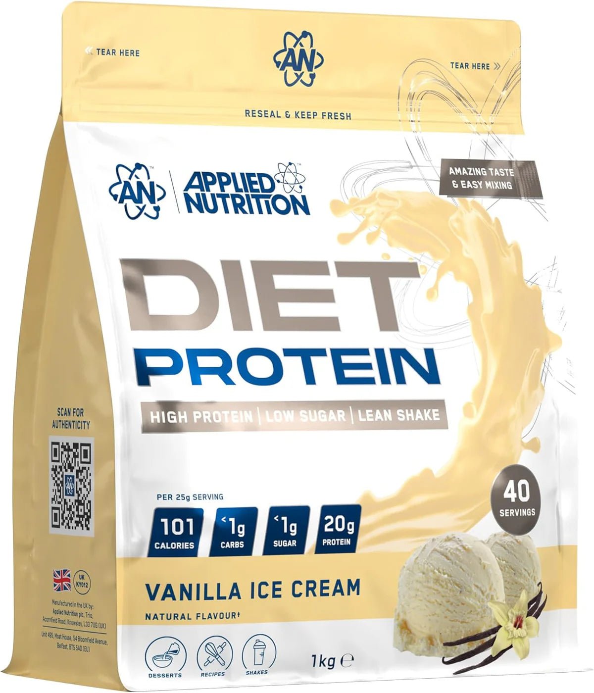 Applied Nutrition - Diet Whey Protein 1KG - Vanilla